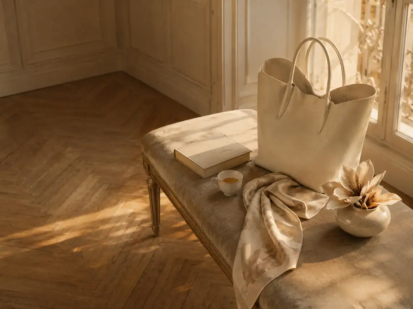 Nova Curated Handbags — Paris Haussmann interior at golden hour